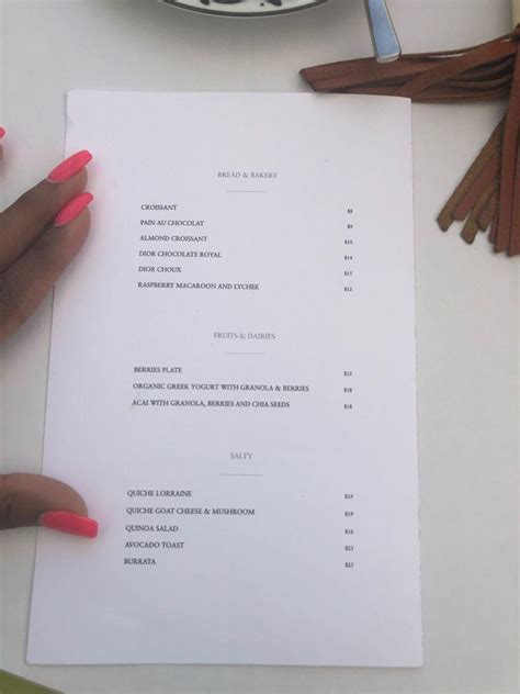 dior cafe menu|dior cafe miami design district.